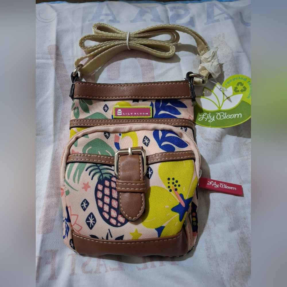 Lily Bloom Tropical Print Crossbody Bag